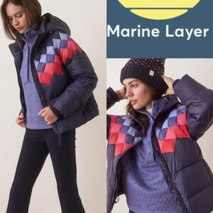 Marine Layer Archive Sierra Puffer Jacket size large multi fair isle